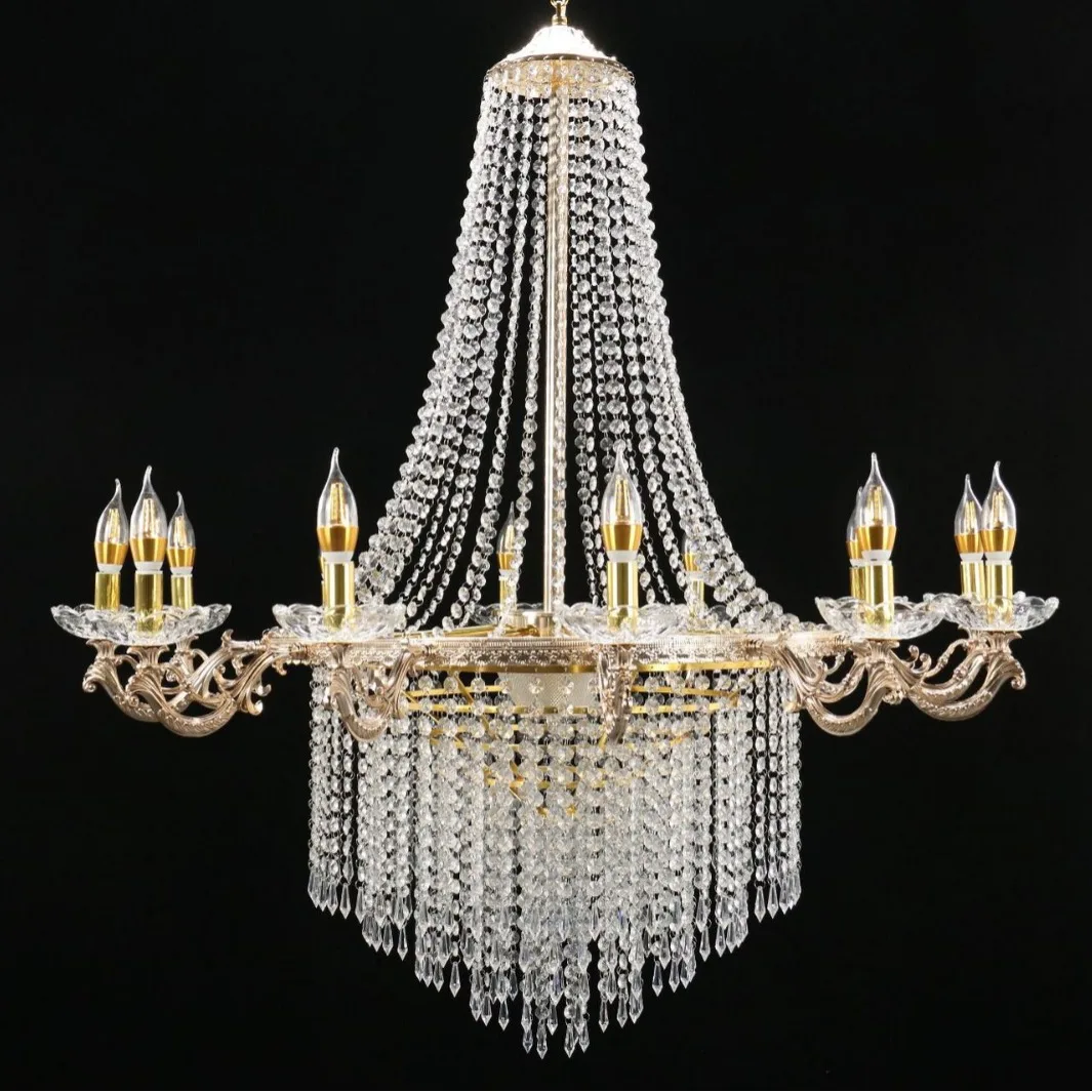 

Ceiling European crystal chandelier, hotel banquet hall, wedding lobby decoration lamps