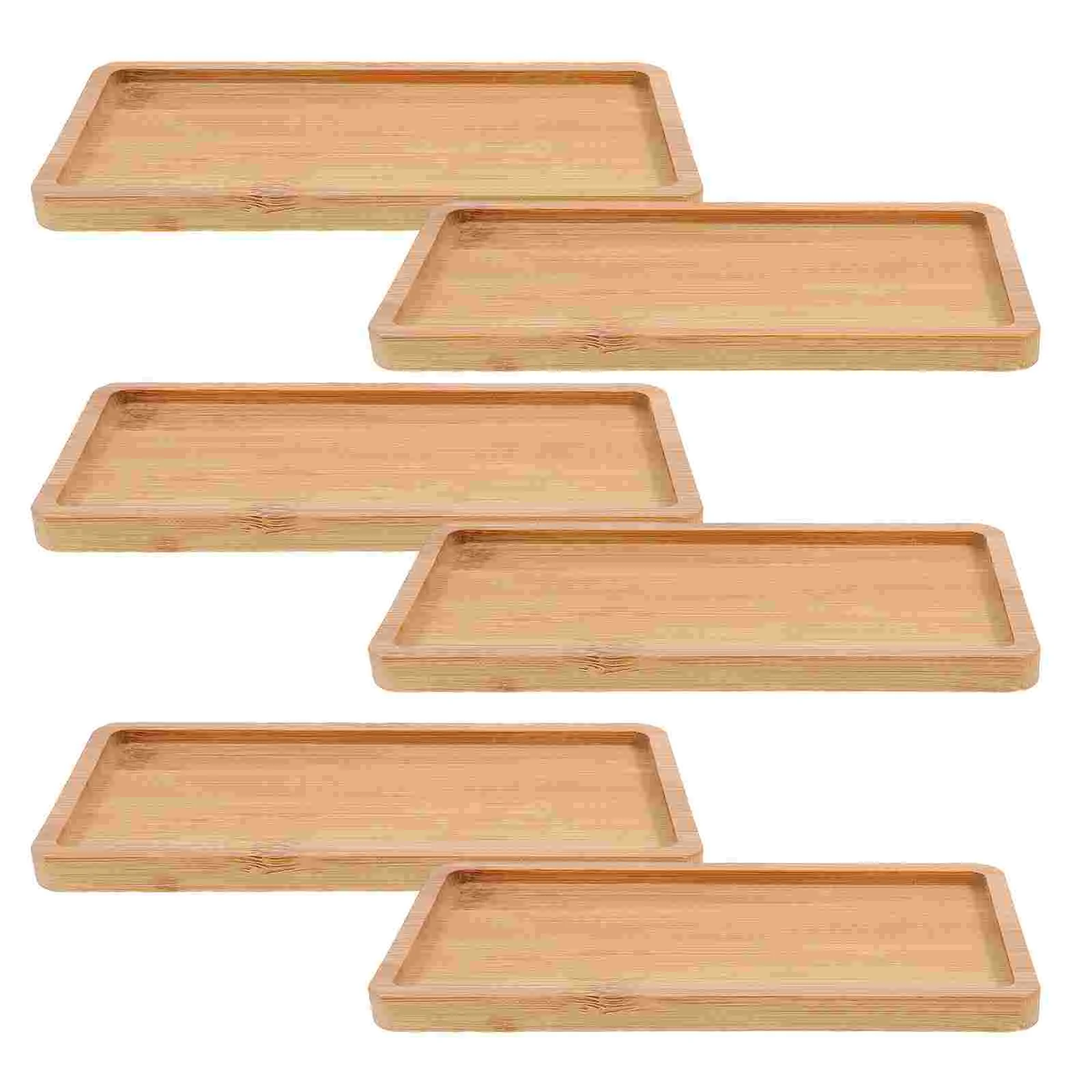 

6 Pcs Wooden Serving Trays Wood Kitchen Counter Party Platters Bread Charcuterie Boards Food Display Rectangle Tray