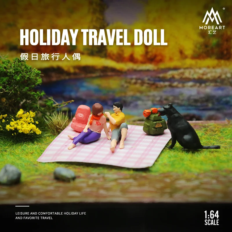 MoreArt 1:64 Toy Model Figure Holiday traveler Display Set di bambole in resina