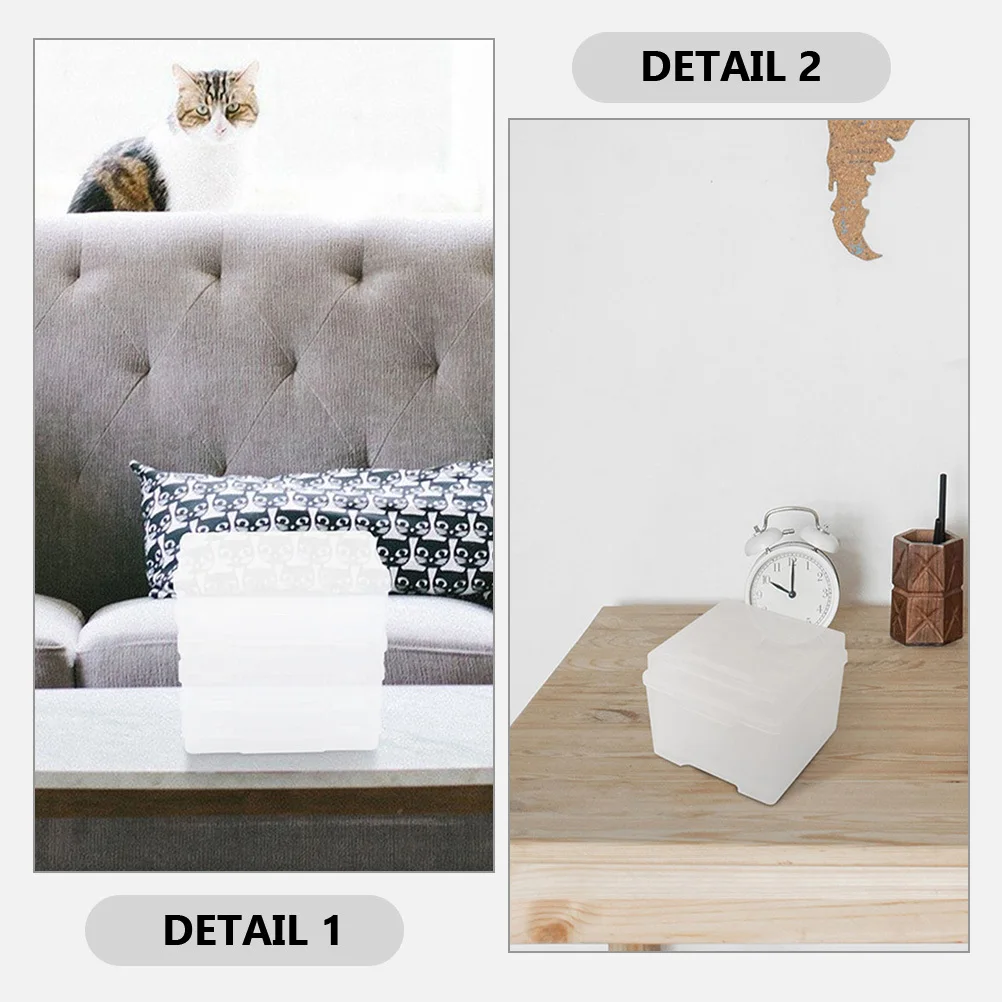 

Photo Storage Box Plastic Durable Storage Case for Photos Cards Postcards Desktop Organizer Container Photo Boxes for Pictures