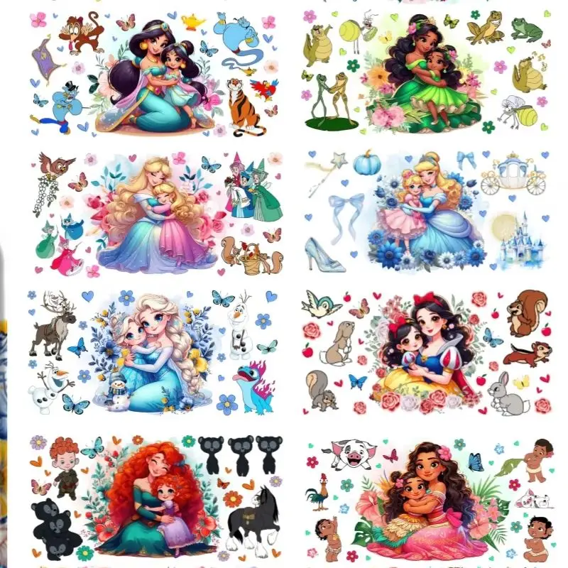 

Beautiful Princess UV DTF Cups Wraps Libbey 16oz Beer Glass Plastic Tumbler Transfer Waterproof Self Adhesive Stickers