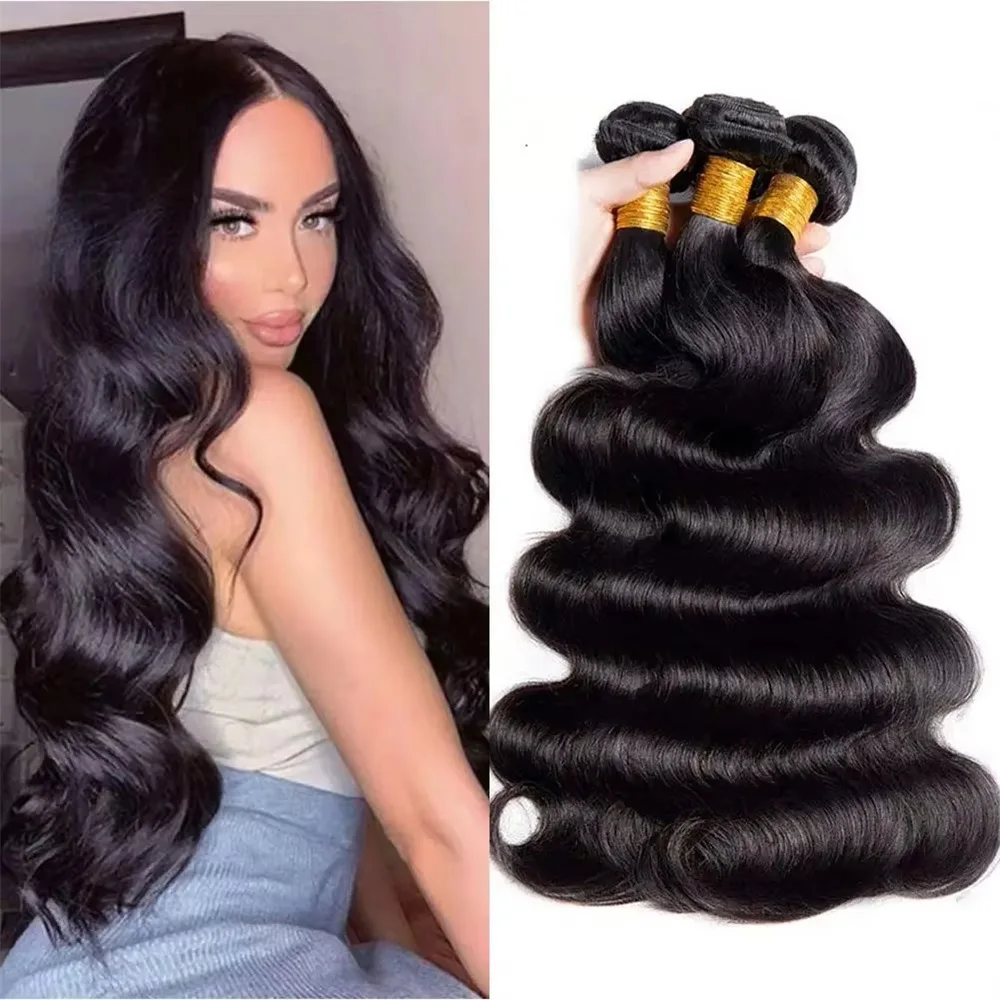 Peruvian Body Wave Human Hair Bundles Raw Virgin 100% Unprocessed Weave Human Hair Extensions 1 3 4 Bundles Deals Natural Color