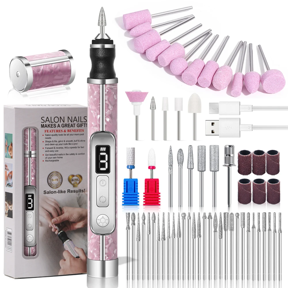 Electric Nail Drill Set Professional Nail Polishing Machine 4 Speeds Nail Edge Shaping Polishing Grinding Dead Skin Removal Tool