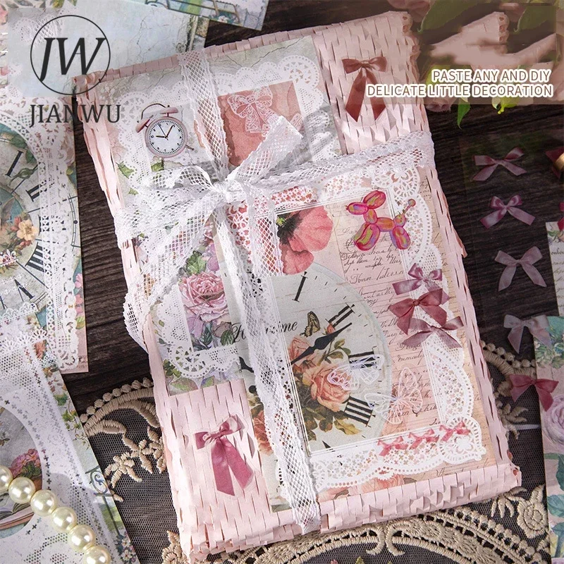 JIANWU Lace Fairy Tale Collection Series Vintage Flower Border Collage Decor Material Paper Creative DIY Junk Journal Stationery