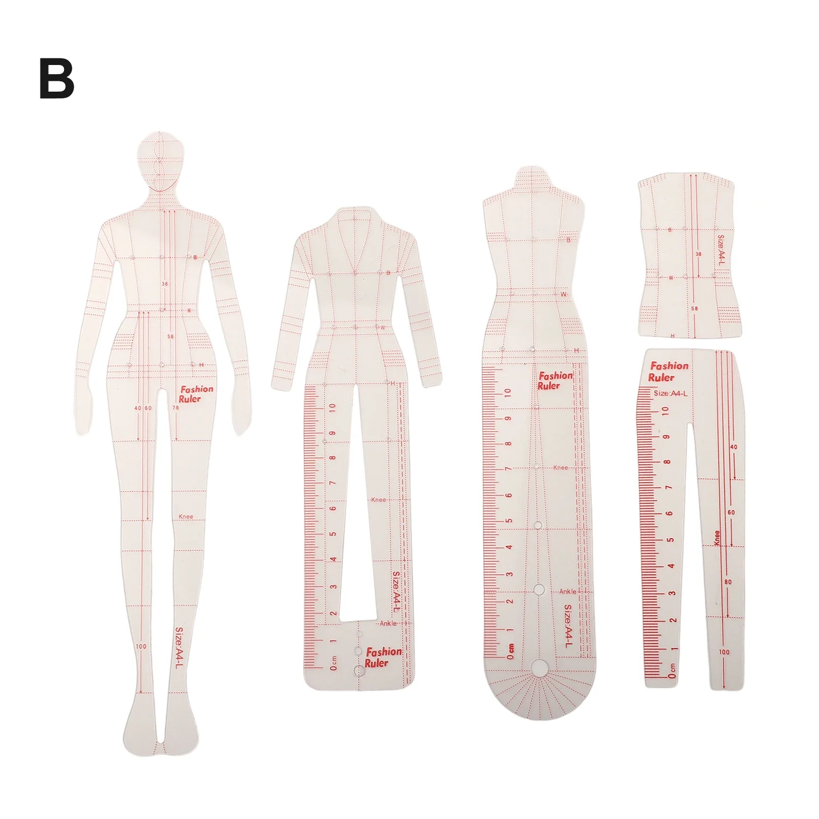 Plastic Fashion Design Template Rulers For Clothing Drafting And Tailoring With Symmetrical Style Drawing Assistance