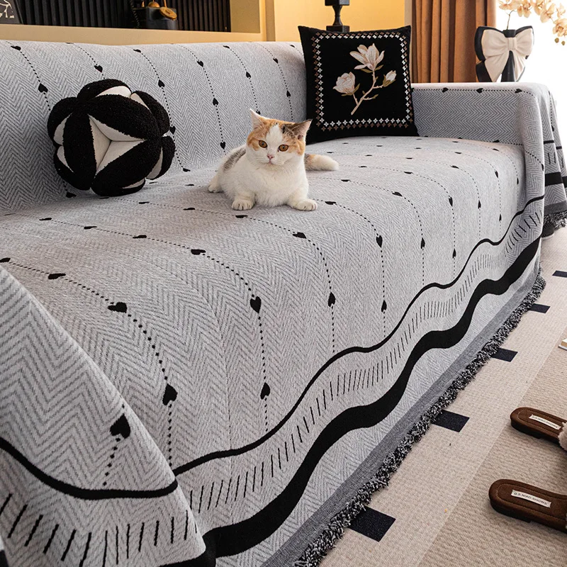 1PC Vintage Chenille Sofa Cover Towel Universal Four Season Cushion Anti Cat Scratch Sofa Blanket Home Textile
