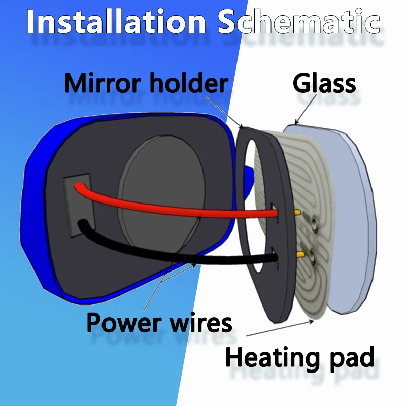 Car Side Mirror Heating Pad, Aquecimento Rápido, Remover Nevoeiro, Chuva, Geada, Veículo Retrovisor, Manter Unidade Segura, DC 12V