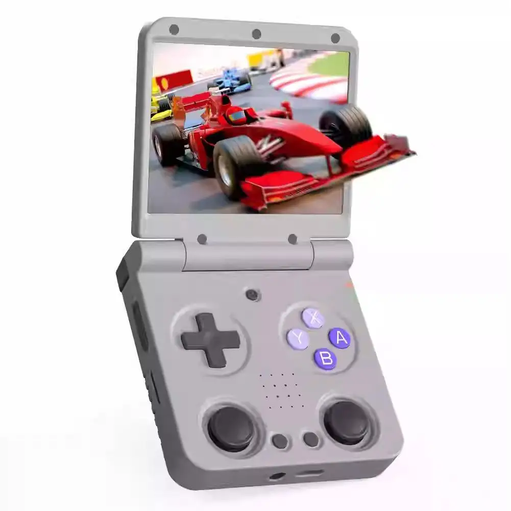 

Flip Retro Handheld Game Console 3.5 inch IPS Screen 64G TF Card Retro Game Console Built-in 3300 mAh Battery Vibration Mode