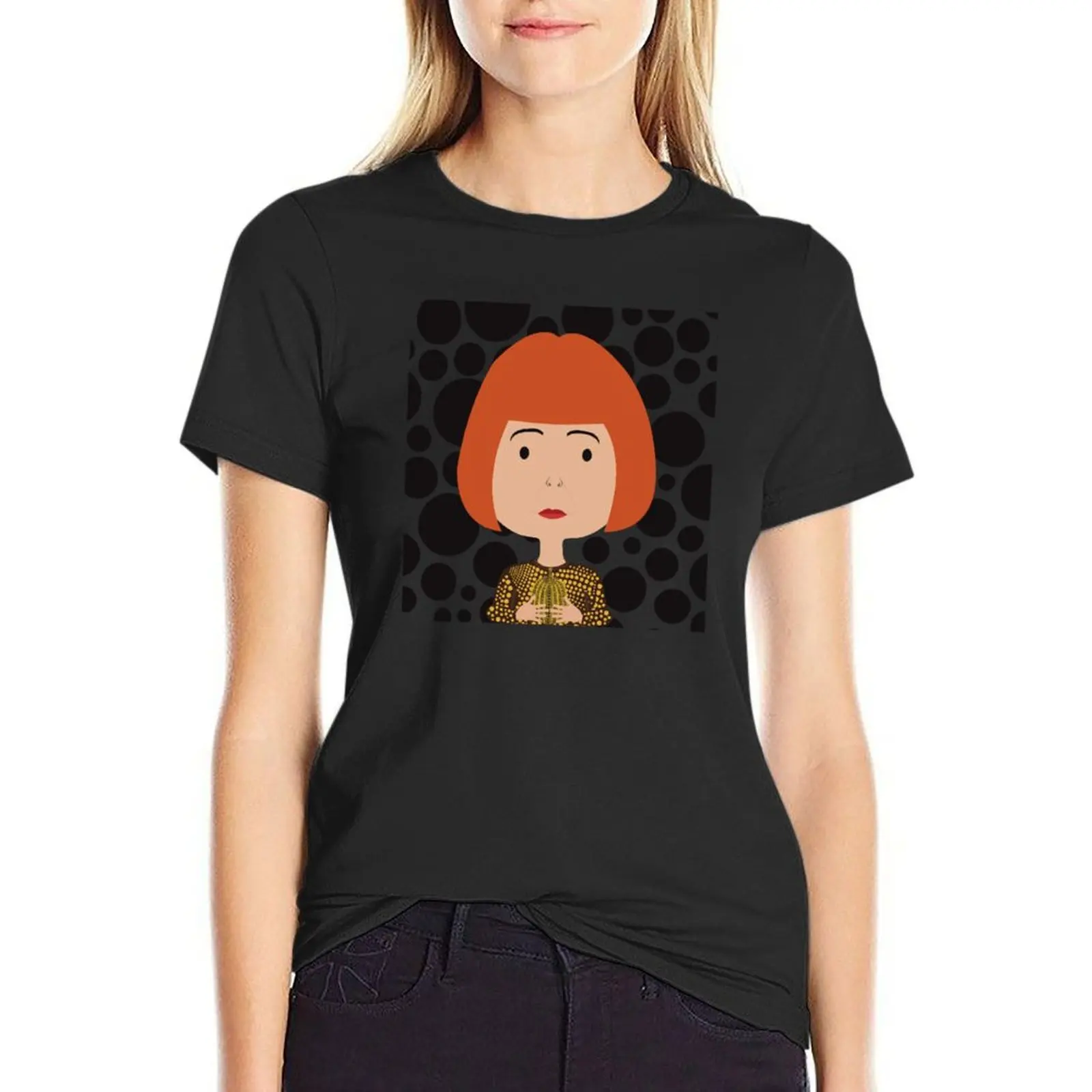 Yayoi Kusama Halloween camiseta para mulheres, tops sexy, camiseta branca, vestido de verão