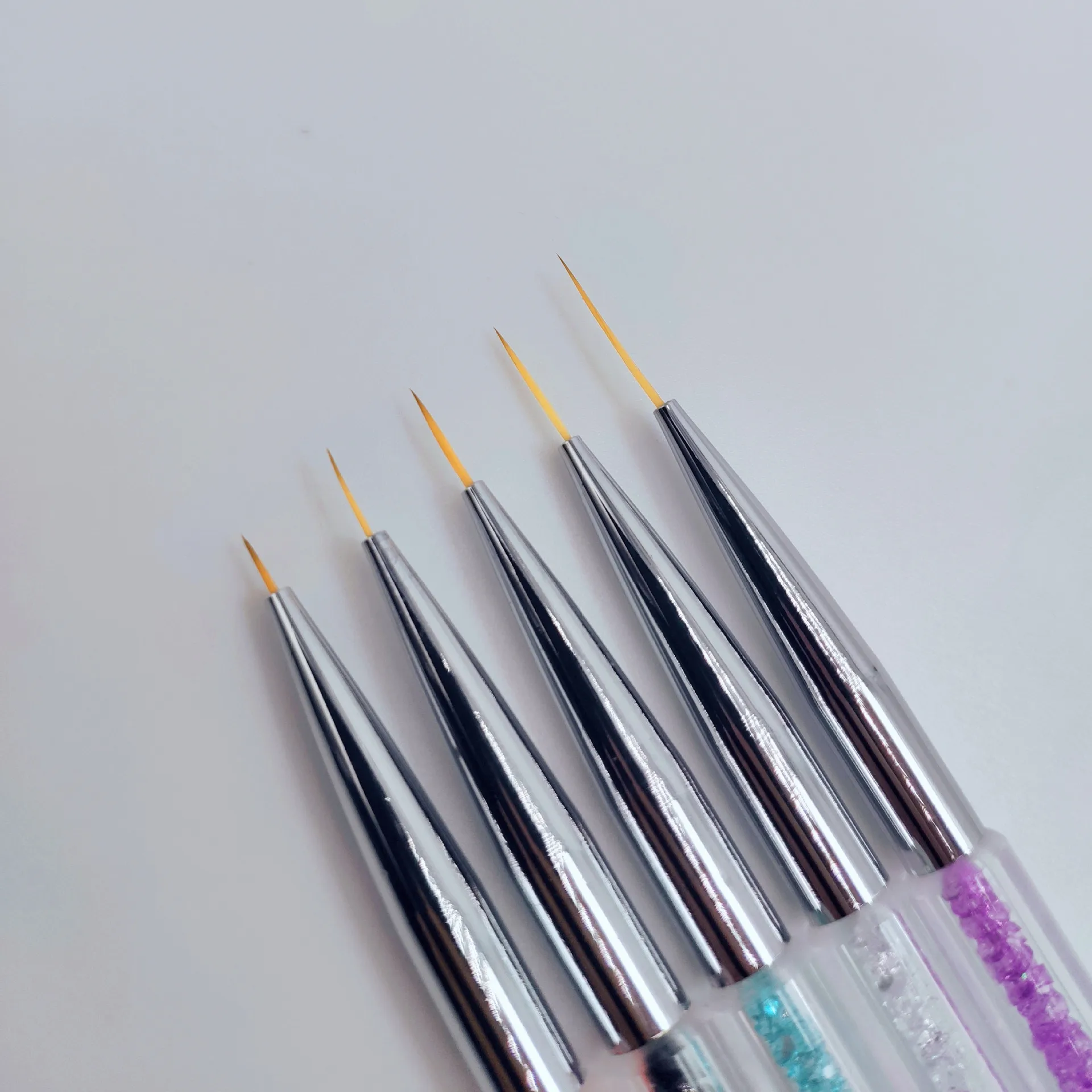 5 uds pincel delineador de rayas pincel de uñas pluma de pintura de uñas herramienta de punteado accesorios de Arte de uñas recogedor de diamantes de imitación herramientas de dibujo