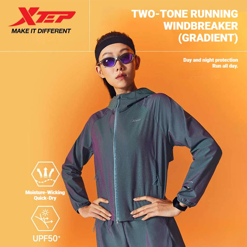 

Xtep 2000KM-PRO 2026 Быстросохнущая женская куртка для тренировок, удобная зеленая фитнес-куртка на молнии, спортивная одежда 874228140127