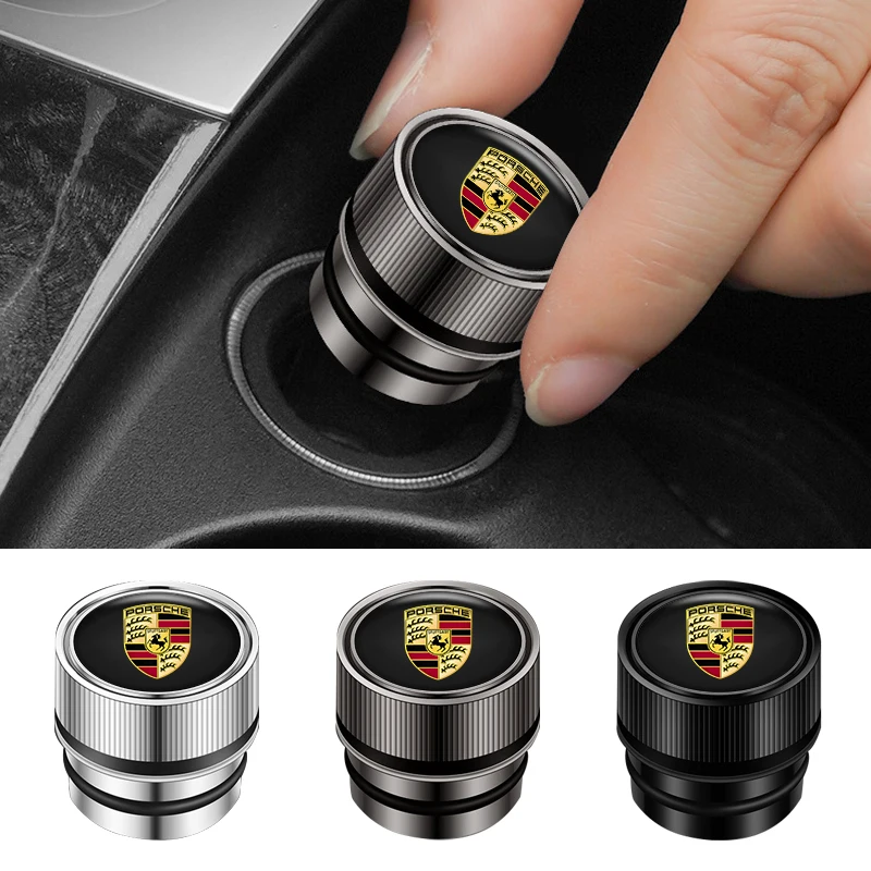 Car Metal Cigarette Lighter Cover Dust Proof Decoration Cap For Porsche Cayenne Panamera Macan 911 718 Taycan Boxster Cayman 918