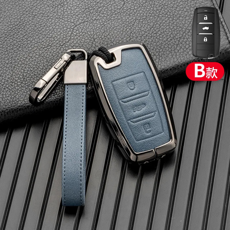 1pc Leather Car Key Case Cover For Changan Cs35plus Cs35 Cs15 Cs75 Cs95 Cx20 Cs1 Cv1 Alsvin V7 Raeton 2018 Cs55 Cx70 Shell