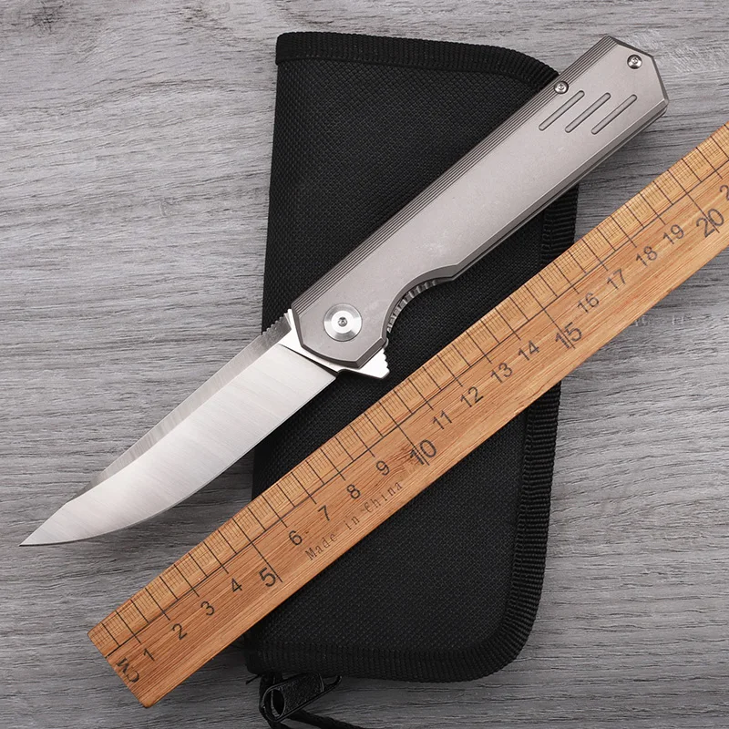 M390 Steel Titanium Alloy Handle Folding Knife Outdoor Camping Self-Defense Cutting High Hardness Sharp Tool