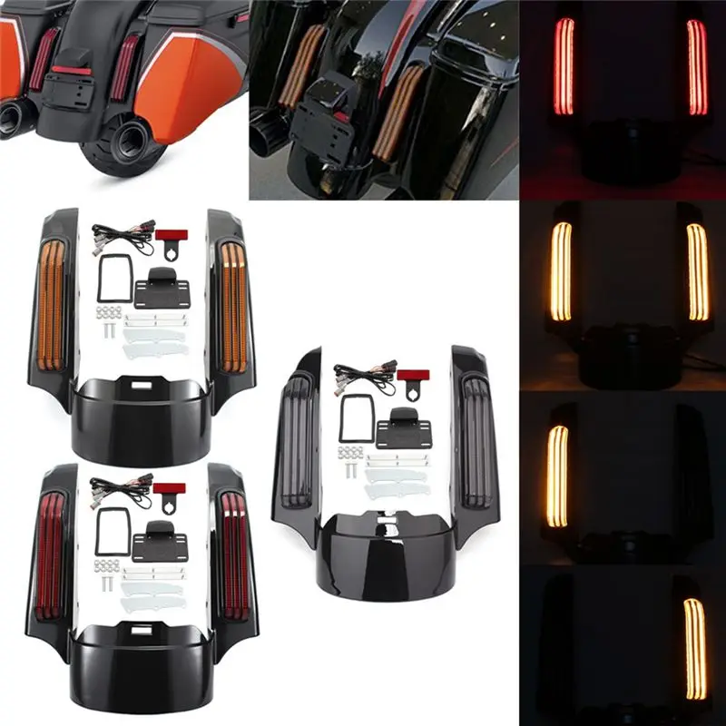 【~ NEW A43I】Motorcycle Rear Fascia LED Running Brake Turn Light for Touring Road FLHR Street Glide FLHX 14-20 Yellow