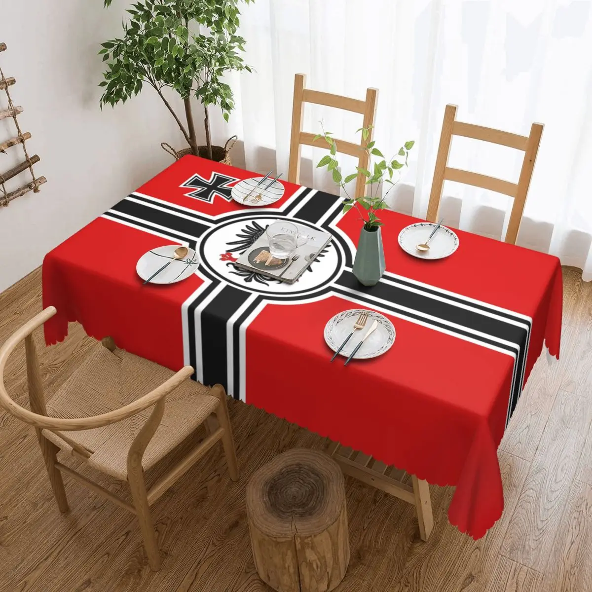 Rectangular Waterproof Oil-Proof German DK Reich Empire Of Flag Tablecloth Table Cover 45