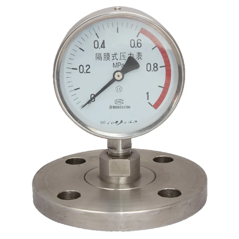YTP100ML MF semi-steel, diaphragm pressure gauge, flange pressure gauge, diaphragm DN25 DN50 PTFE