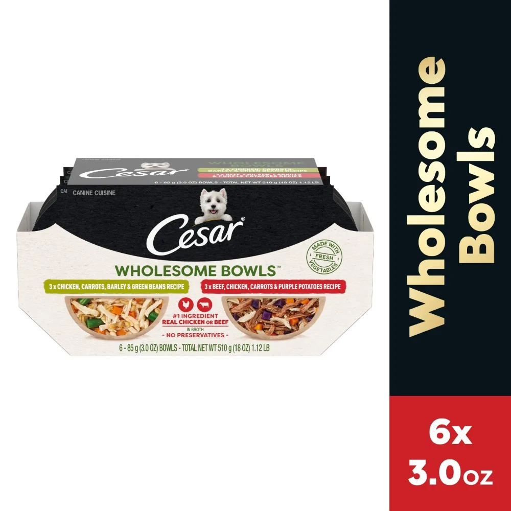 

Wholesome Bowls Broth Wet Dog Food Variety Pack, 3 Oz Bowls (6 Pack)