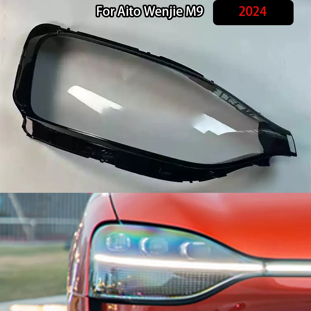 

For Aito Wenjie M9 2024 Car Accessories Headlamp Cover Transparent Lampshade Headlight Shell Plexiglass