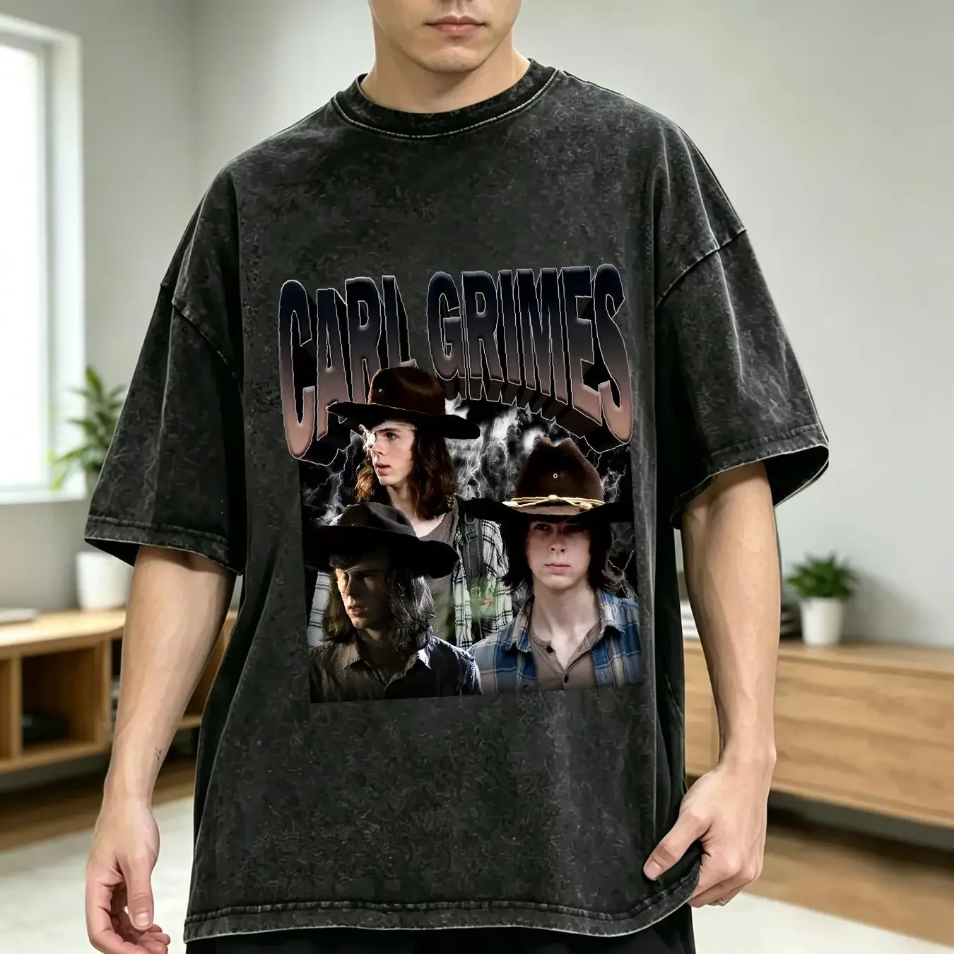 washed T Shirt Limited Carl Grimes Vintage 90s Oversize Chandler Riggs Homage Retro Class long or short sleeves vintage Washed
