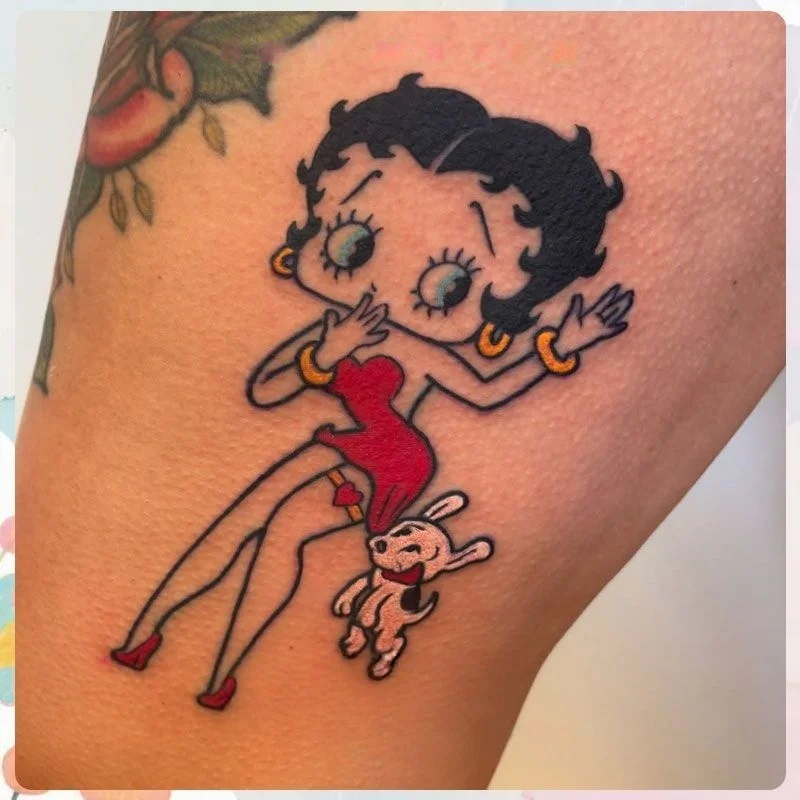 Miss Betty anime cartoon merchandise, cute Betty design tattoo stickers, waterproof, long-lasting, ready to stick and color view 6