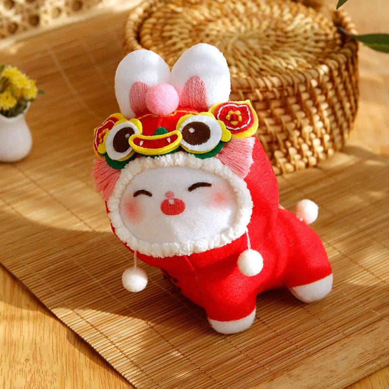 Lion Dance Rabbit Embroidery Cross Stitch Diy Ornament Needl Couple Boyfriend Gift Needlework Decor Jewelry Doll New Year Gift