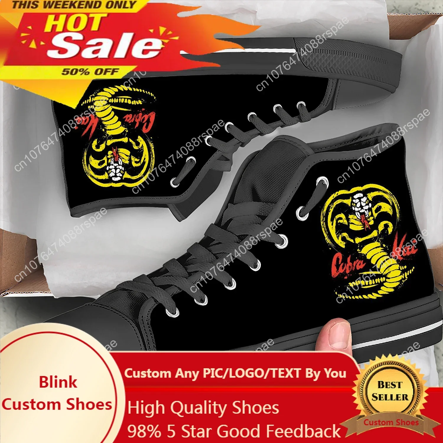 

Hot Cobra Kai Funny Running Sport Classic Shoes Latest Casual Sheos Breathable Lightweight 3D Print Men Women Fashion Sneakers
