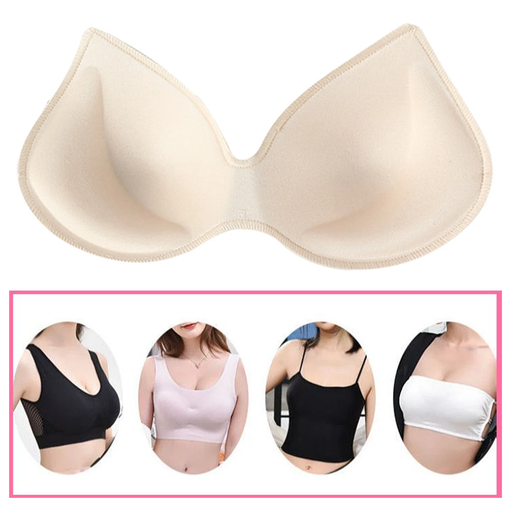 Thicken Sponge Push Up Bra Pads Women Invisible Insert Swimsuit Bikini Breast Enhancers Chest Cup Pads Intimates Accessories