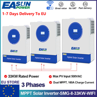 EASUN 33KW Hybrid Solar Inverter 48V 230V 160A MPPT Solar Charge Dual PV Input 500VDC 3-Phase Off Grid Inverter With WIFI BMS