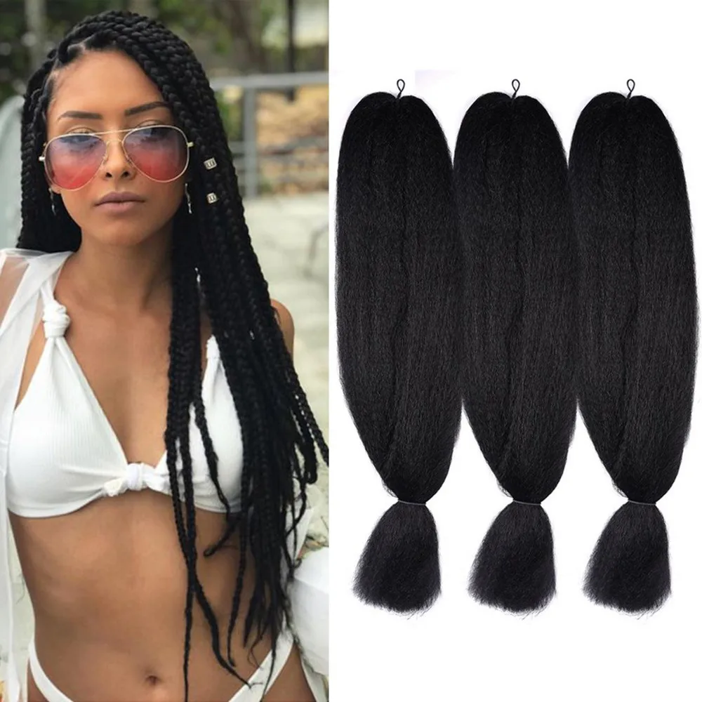 

48inch 80g Jumbo Black Kanekalon Braiding Hair Extensions Synthetic Fiber for Twist Wholesale Sale