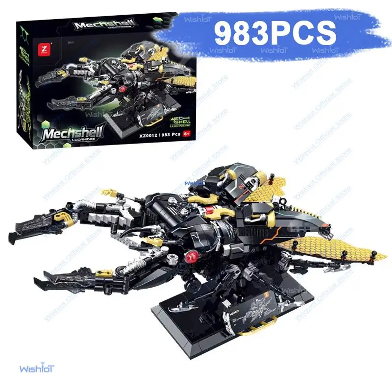 

Механический конструктор Emperor Flat Shovel, 983 детали, электрические кибер-механические насекомые, строительные блоки, игрушки для детей, подарки