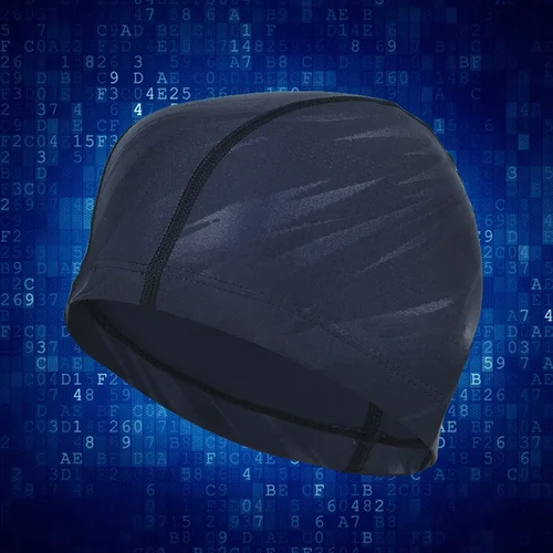 Imagen 1 del producto Gorro de baño de tela de alta calidad para hombre, gorros de baño duraderos con patrón de rayos, accesorios de natación