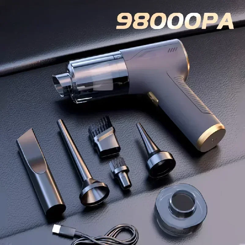 CENRR 98000PA Powerful Mini Car Vacuum Cleaner Cordless Wireless Car Cleaner HandHeld Portable Vacuum Cleaner Air Gun