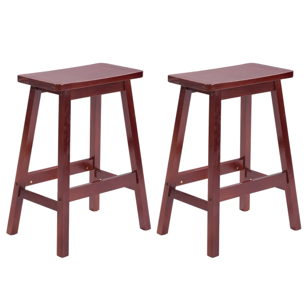 

2 Bar Stools, Kitchen Counter Stools with Footrest, Saddle Stools, for Living Room, Dining Room, Party Room, Industrial Style