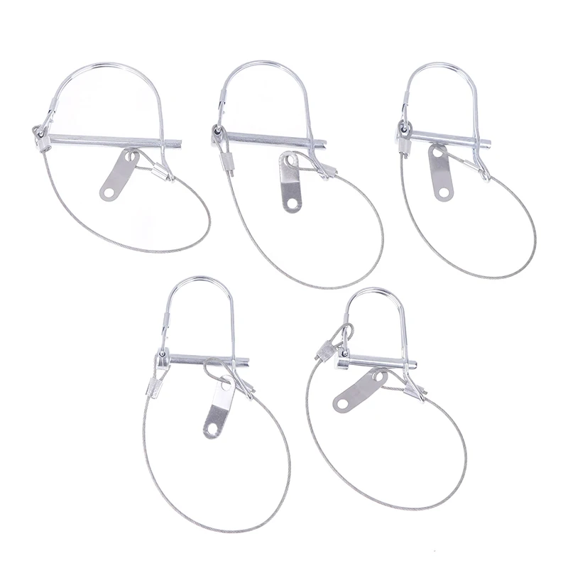 Home Stainless Steel Round Arch Wire Shaft Lock Pin With Anti-lost Rope Coupler Pins Retainer For Farm Trailer Garden