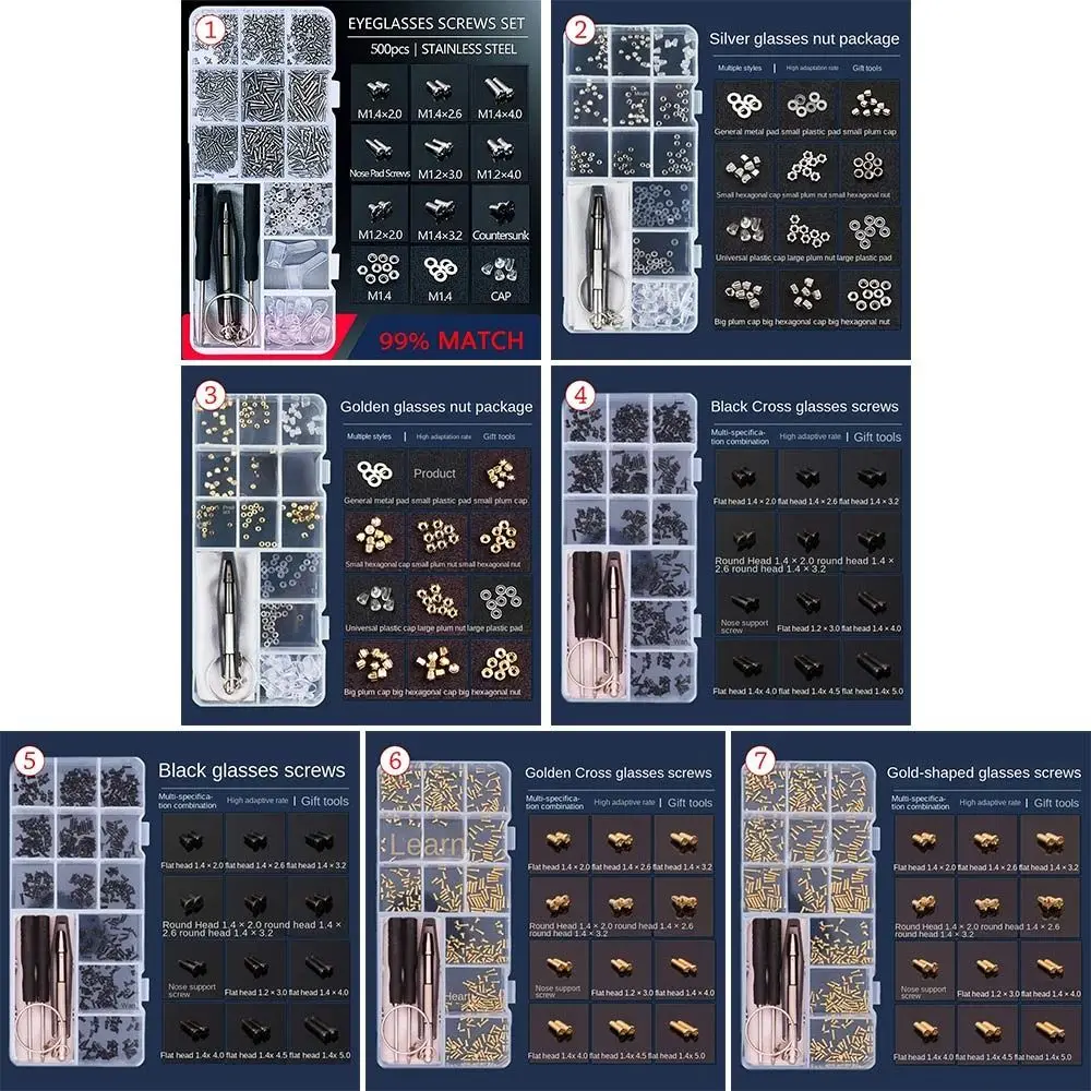 Repair Tool Kit Screws Sets Glasses Sunglasses Screwdriver Eyeglasses Repairing Set Repair Kit Tool Screw Nut Glasses Repair - view 6