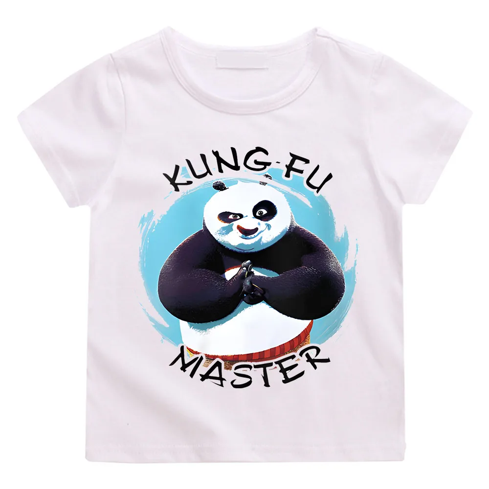 

Cute Panda Clothes Kids Children's Short Sleeve Print T-shirt Fashion Clothes 3-12 Years Birthday Top Baby's Boys Tees Graffiti