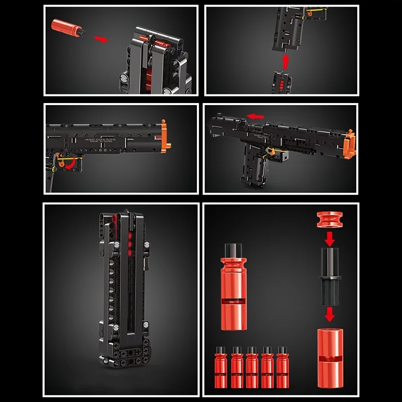 Blocchi da costruzione assemblati per bambini Modello di pistola Puzzle da tiro Ornamento regalo per ragazzi