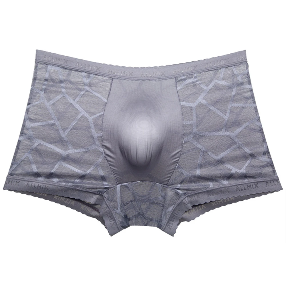 

Mens Lace See-through Boxers Transparent Briefs Underwear Trunks Bottom Shorts Flat Boxers Sexy U Convex Pouch Boxer Briefs