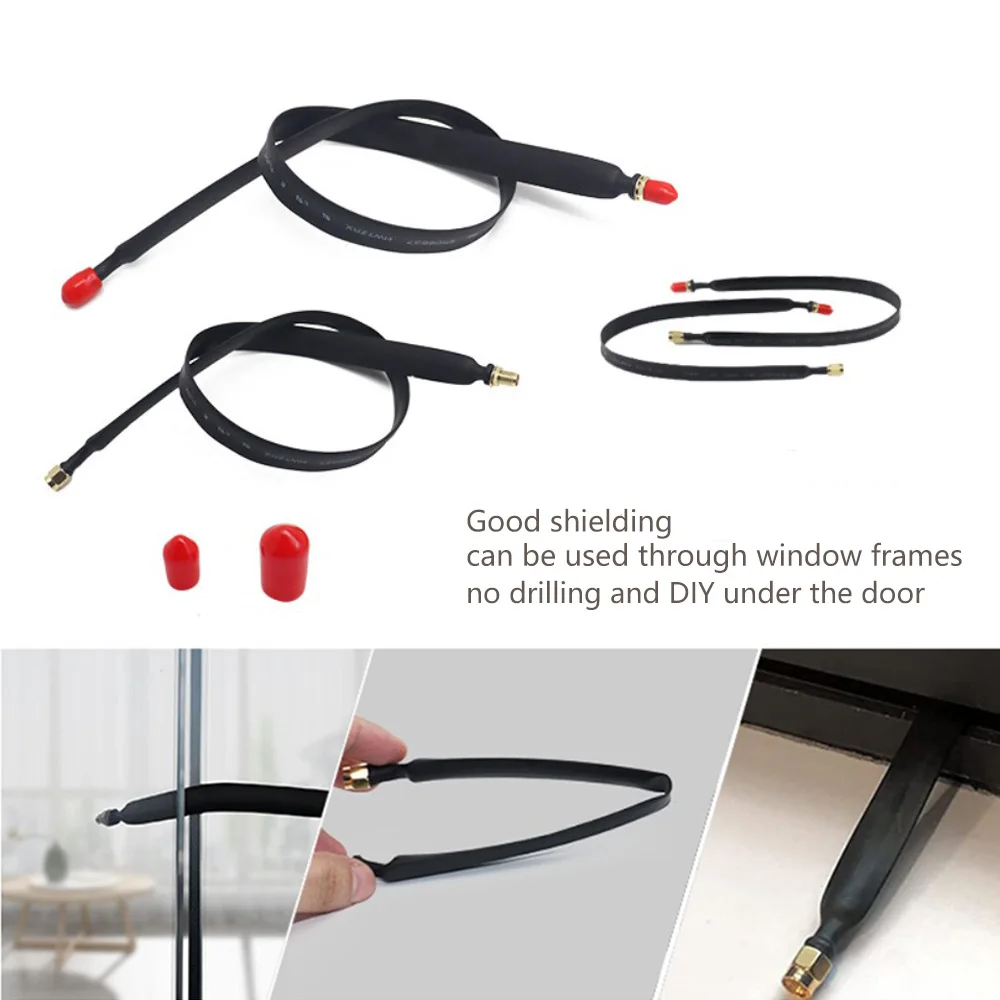 RF Coaxial Cable Extension Cord SMA PL259 UHF Male to SO239 UHF SMA Female Window Door Pass through Flat Pigtail for Wireless Sy