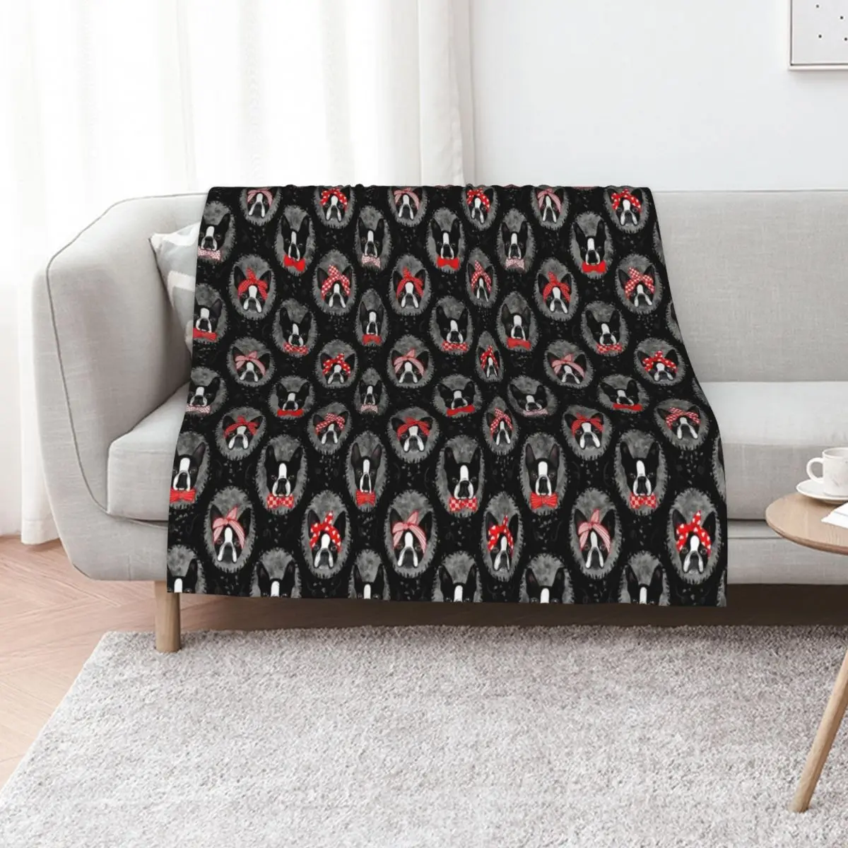 Fancy Rockabilly Boston Terriers Throw Blanket Giant Sofa Blankets For Bed Winter beds Decoratives halloween for sofa Blankets