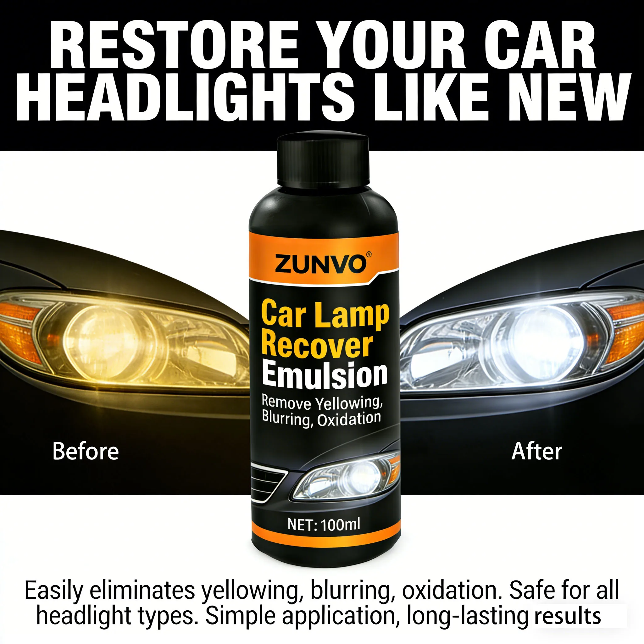 Car Lamp Recover Emulsion Remove Yellowing Blurring Oxidation Headlight Restorer