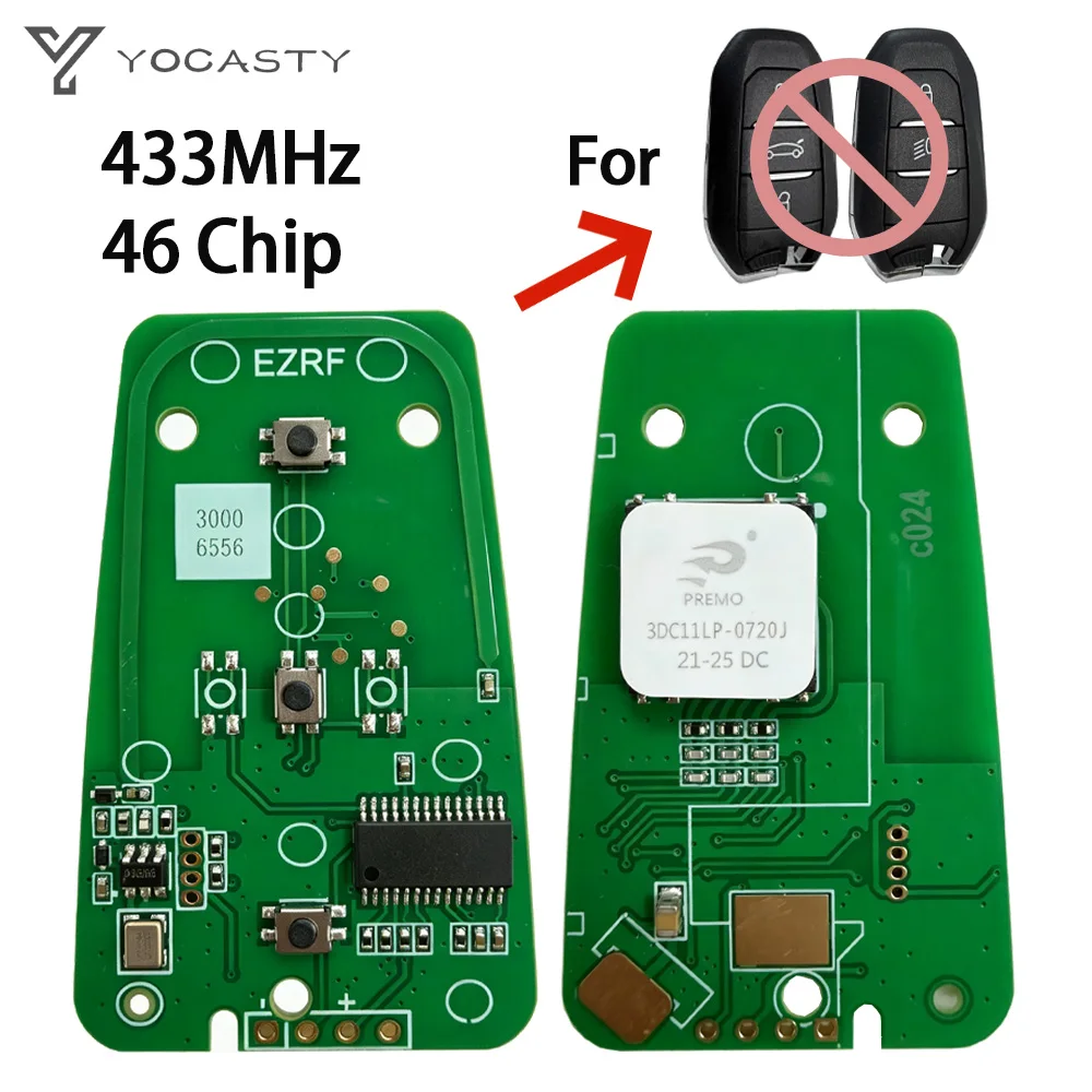 Keyless Remote Car Key PCB ID46 PCF7945 433MHz For PEUGEOT 308 508 For CITROEN C4 DS4 DS5 Picasso 2010 2012 2014 2015 2016