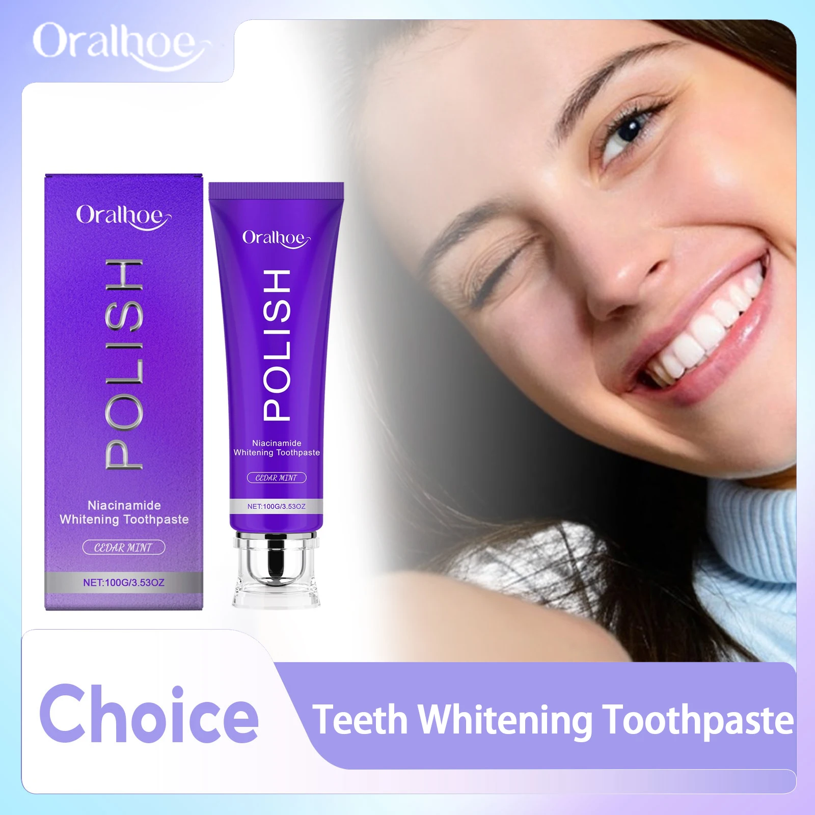 معجون أسنان مبيض النياسيناميد يحسن الأسنان الصفراء وإزالة بقع الشاي والقهوة وحماية المينا والنعناع ومعجون أسنان منعش للتنفس