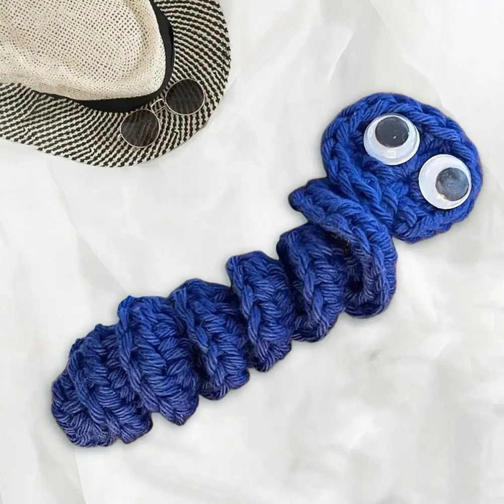 Worm Knitted Doll Funny Positivity Worms Handmade Crochet Worm Doll Set per supporto emotivo sollievo dallo Stress messaggio positivo