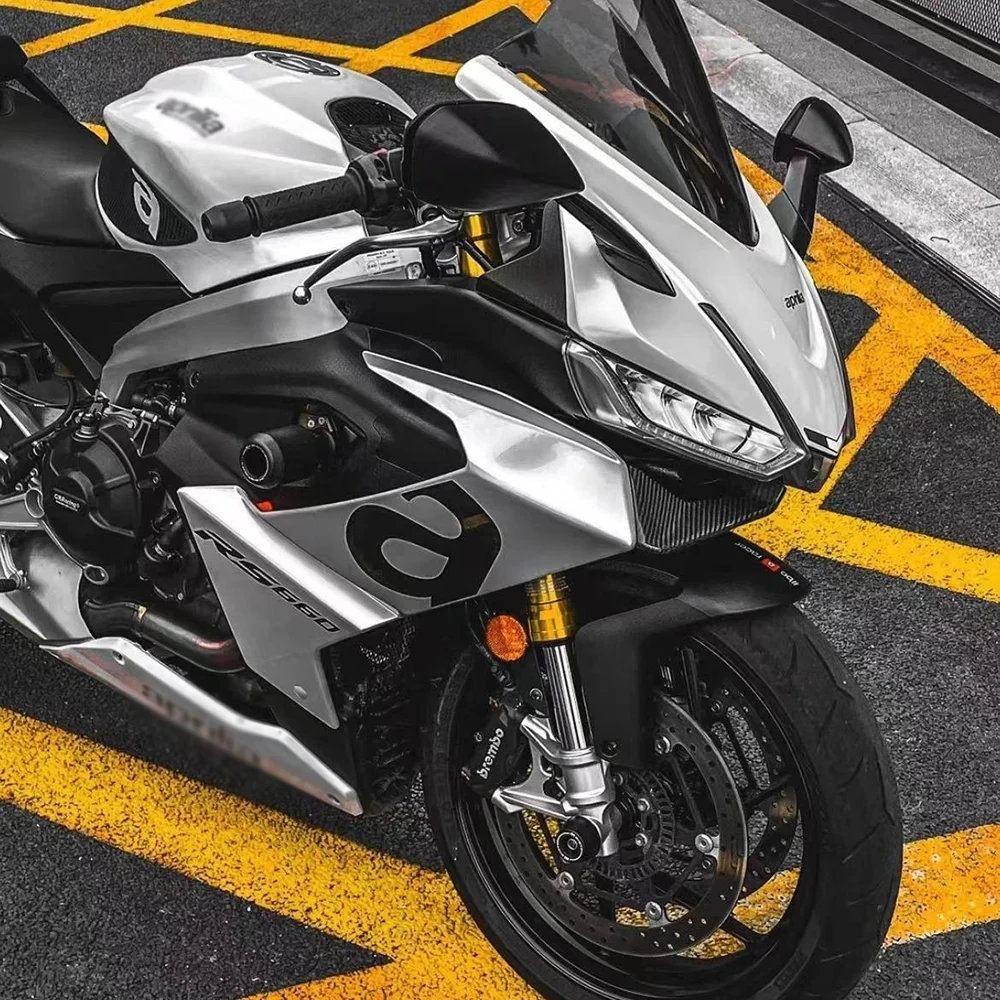 

RS660 Motorcycle Accessories Front Lip Wind Wing Cover Cone Aerodynamics Fairing Winglets For Aprilia RS 660 2020 2021 2022 2023