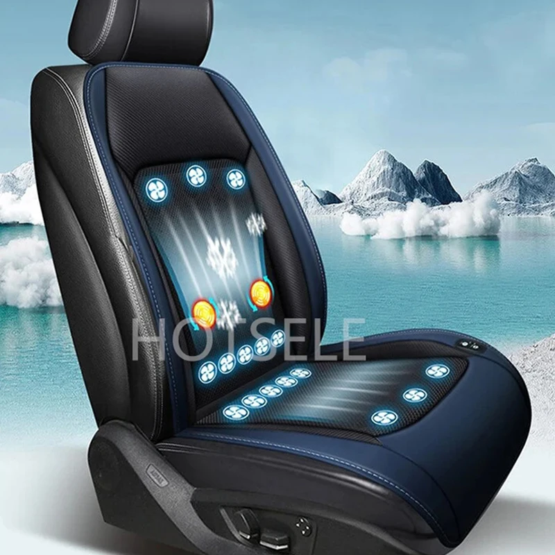 24V 16 Fan Car Seat Summer Cool Air Seat Cushion Fan Fast Blowing Ventilation Cooling Seat Auto On Off Massage Car Seat Cushion