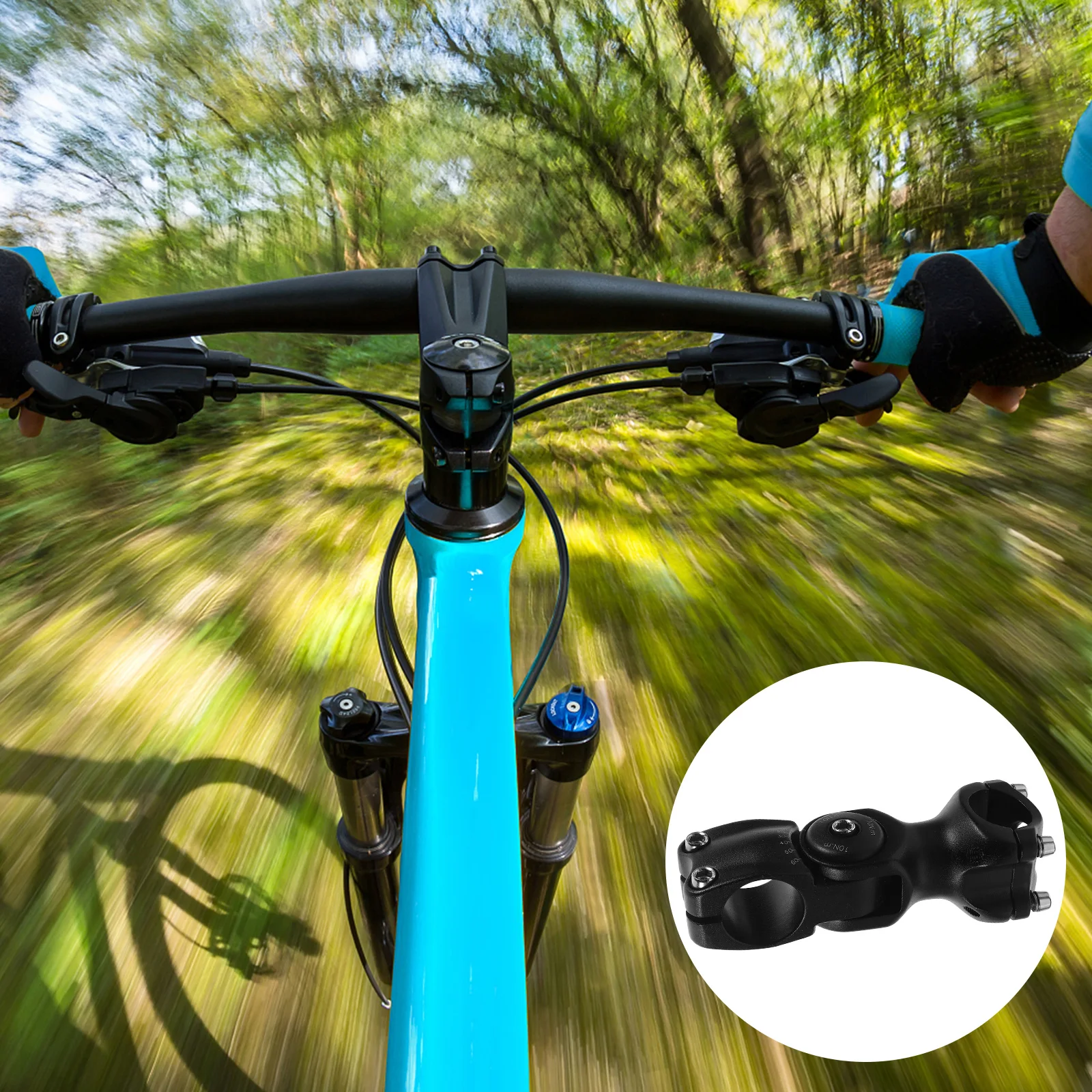 

1pc 25.4X90Mm Adjustable Bike Handlebar Riser Aluminium Alloy Stem Extender Durable Stable For Mountain Cycling Waist Pressure