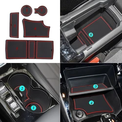 Anti-Slip Cancello Slot Zerbino Porta Auto Scanalatura Pad Tazza Sottobicchiere Per Peugeot 208 e-208 2008 e-2008 GT Line 2019 - 2024 Accessori Auto