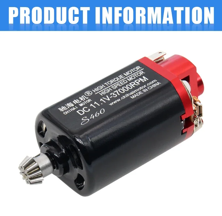 ChiHai Motor CHR-S460 16TPA Short Shaft High Speed High Torque CNC Dc Motor For M4AI Jinming8 SCAR v2 Water Bomb Toy Gun